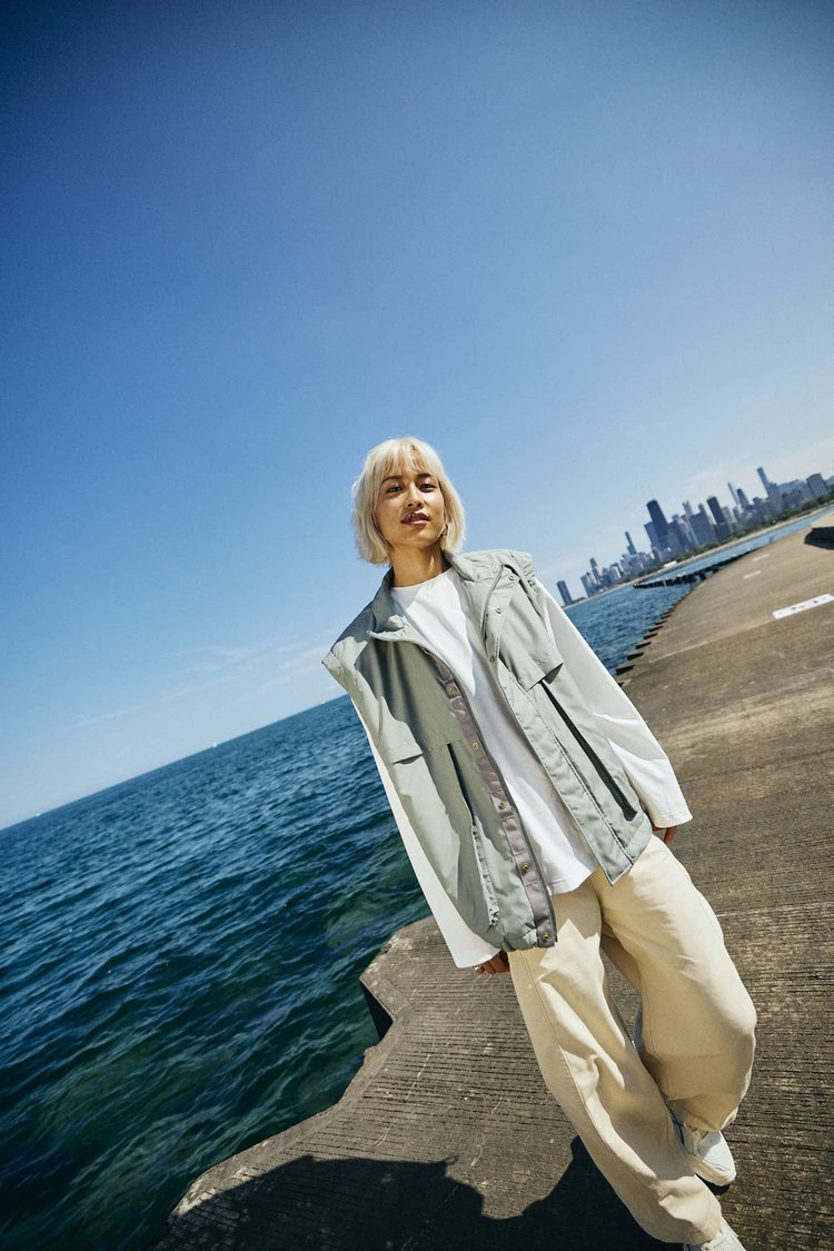 Model cast for an Asics campaign on a lakefront pier
